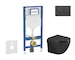 Geberit Duofix - Set předstěnové instalace, klozetu Oudee a sedátka softclose, tlačítko Sigma20, černá lesk/černá mat SANI11CA55