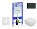 Geberit Duofix - Set předstěnové instalace, klozetu Oudee a sedátka softclose, tlačítko Sigma20, černá lesk/černá mat SANI11CA51