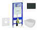 Geberit Duofix - Set předstěnové instalace, klozetu Oudee a sedátka softclose, tlačítko Sigma20, černá lesk/černá mat SANI11CA51
