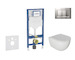 Geberit Duofix - Set předstěnové instalace, klozetu Oudee a sedátka softclose, tlačítko Sigma20, lakovaný chrom mat/chrom SANI11