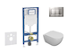 Geberit Duofix - Set předstěnové instalace, klozetu Oudee a sedátka softclose, tlačítko Sigma20, lakovaný chrom mat/chrom SANI11