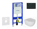 Geberit Duofix - Set předstěnové instalace, klozetu Oudee a sedátka softclose, tlačítko Sigma20, matná černá/černá SANI11CA5128