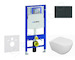 Geberit Duofix - Set předstěnové instalace, klozetu Oudee a sedátka softclose, tlačítko Sigma30, černá lesk/černá mat SANI11CA51