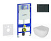 Geberit Duofix - Set předstěnové instalace, klozetu Oudee a sedátka softclose, tlačítko Sigma30, černá lesk/černá mat SANI11CA51