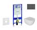 Geberit Duofix - Set předstěnové instalace, klozetu Oudee a sedátka softclose, tlačítko Sigma30, matná černá/černá SANI11CA5104