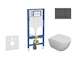Geberit Duofix - Set předstěnové instalace, klozetu Oudee a sedátka softclose, tlačítko Sigma30, matná černá/černá SANI11CA5100B