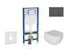 Geberit Duofix - Set předstěnové instalace, klozetu Oudee a sedátka softclose, tlačítko Sigma30, matná černá/černá SANI11CA5104B