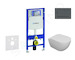 Geberit Duofix - Set předstěnové instalace, klozetu Oudee a sedátka softclose, tlačítko Sigma30, matná černá/černá SANI11CA5100