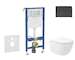 Geberit Duofix - Set předstěnové instalace, klozetu Oudee Vortex a sedátka softclose, tlačítko Delta50, matná černá SANI11CA5149