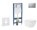 Geberit Duofix - Set předstěnové instalace, klozetu Oudee Vortex a sedátka softclose, tlačítko Sigma01, lakovaný matný chrom SAN