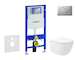 Geberit Duofix - Set předstěnové instalace, klozetu Oudee Vortex a sedátka softclose, tlačítko Sigma01, lakovaný matný chrom SAN