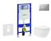 Geberit Duofix - Set předstěnové instalace, klozetu Oudee Vortex a sedátka softclose, tlačítko Sigma01, lakovaný matný chrom SAN