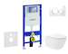 Geberit Duofix - Set předstěnové instalace, klozetu Oudee Vortex a sedátka softclose, tlačítko Sigma20, bílá/pozlacená SANI11CA3