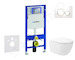 Geberit Duofix - Set předstěnové instalace, klozetu Oudee Vortex a sedátka softclose, tlačítko Sigma20, bílá/pozlacená SANI11CA3