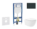 Geberit Duofix - Set předstěnové instalace, klozetu Oudee Vortex a sedátka softclose, tlačítko Sigma20, černá lesk/černá mat SAN
