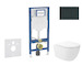 Geberit Duofix - Set předstěnové instalace, klozetu Oudee Vortex a sedátka softclose, tlačítko Sigma20, černá lesk/černá mat SAN