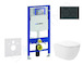 Geberit Duofix - Set předstěnové instalace, klozetu Oudee Vortex a sedátka softclose, tlačítko Sigma20, černá lesk/černá mat SAN