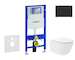 Geberit Duofix - Set předstěnové instalace, klozetu Oudee Vortex a sedátka softclose, tlačítko Sigma20, matná černá/černá SANI11