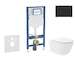 Geberit Duofix - Set předstěnové instalace, klozetu Oudee Vortex a sedátka softclose, tlačítko Sigma20, matná černá/černá SANI11