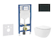 Geberit Duofix - Set předstěnové instalace, klozetu Oudee Vortex a sedátka softclose, tlačítko Sigma20, matná černá/černá SANI11