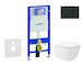 Geberit Duofix - Set předstěnové instalace, klozetu Oudee Vortex a sedátka softclose, tlačítko Sigma20, matná černá/černá SANI11