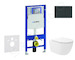 Geberit Duofix - Set předstěnové instalace, klozetu Oudee Vortex a sedátka softclose, tlačítko Sigma30, černá lesk/černá mat SAN