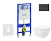 Geberit Duofix - Set předstěnové instalace, klozetu Oudee Vortex a sedátka softclose, tlačítko Sigma30, matná černá/černá SANI11