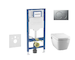 Geberit Duofix - Set předstěnové instalace, klozetu TECEone a sedátka softclose, tlačítko Sigma01, matný chrom SANI11CT2102