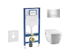 Geberit Duofix - Set předstěnové instalace, klozetu TECEone a sedátka softclose, tlačítko Sigma20, lesklý chrom/matný chrom SANI