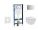 Geberit Duofix - Set předstěnové instalace, klozetu Tesi a sedátka softclose, tlačítko Sigma01, lesklý chrom SANI11CD1133