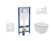 Geberit Duofix - Set předstěnové instalace, klozetu Tesi a sedátka softclose, tlačítko Sigma20, bílá/chrom SANI11CD3112