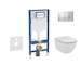 Geberit Duofix - Set předstěnové instalace, klozetu Tesi a sedátka softclose, tlačítko Sigma30, matný chrom/chrom SANI11CD2138