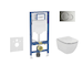 Geberit Duofix - Set předstěnové instalace, klozetu Tesi a sedátka, tlačítko Sigma01, lesklý chrom SANI11CD1117