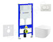 Geberit Duofix - Set předstěnové instalace, kompaktního klozetu Gaia a sedátka softclose, tlačítko Delta, bílá SANI11CA3150