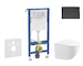 Geberit Duofix - Set předstěnové instalace, kompaktního klozetu Gaia a sedátka softclose, tlačítko Delta50, matná černá SANI11CA