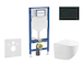 Geberit Duofix - Set předstěnové instalace, kompaktního klozetu Gaia a sedátka softclose, tlačítko Sigma20, matná černá/černá SA