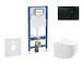 Geberit Duofix - Set předstěnové instalace, kompaktního klozetu Gaia sedátka softclose, tlačítko Sigma01, černá SANI11CA5117B
