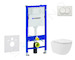 Geberit Duofix - Set předstěnové instalace, kompaktního klozetu Oudee Vortex a sedátka softclose, tlačítko Delta, bílá SANI11CA3