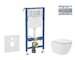 Geberit Duofix - Set předstěnové instalace, kompaktního klozetu Oudee Vortex a sedátka softclose, tlačítko Delta01, lesklý chrom