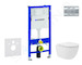 Geberit Duofix - Set předstěnové instalace, kompaktního klozetu Oudee Vortex a sedátka softclose, tlačítko Delta01, lesklý chrom