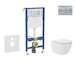 Geberit Duofix - Set předstěnové instalace, kompaktního klozetu Oudee Vortex a sedátka softclose, tlačítko Delta01, matný chrom 