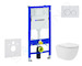 Geberit Duofix - Set předstěnové instalace, kompaktního klozetu Oudee Vortex a sedátka softclose, tlačítko Delta20, alpská bílá 