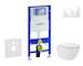 Geberit Duofix - Set předstěnové instalace, kompaktního klozetu Oudee Vortex a sedátka softclose, tlačítko Sigma20, bílá/chrom S