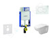 Geberit Kombifix - Modul pro závěsné WC s tlačítkem Sigma01, alpská bílá + Duravit D-Code - WC a sedátko, Rimless, SoftClose 110