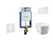 Geberit Kombifix - Modul pro závěsné WC s tlačítkem Sigma01, alpská bílá + Tece One - sprchovací toaleta a sedátko, Rimless, Sof