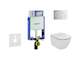 Geberit Kombifix - Modul pro závěsné WC s tlačítkem Sigma01, lesklý chrom + Ideal Standard Tesi - WC a sedátko, Aquablade, SoftC