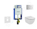 Geberit Kombifix - Modul pro závěsné WC s tlačítkem Sigma01, lesklý chrom + Ideal Standard Tesi - WC a sedátko, Aquablade, SoftC