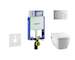 Geberit Kombifix - Modul pro závěsné WC s tlačítkem Sigma01, lesklý chrom + Tece One - sprchovací toaleta a sedátko, Rimless, So