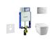 Geberit Kombifix - Modul pro závěsné WC s tlačítkem Sigma01, lesklý chrom + Tece One - sprchovací toaleta a sedátko, Rimless, So