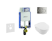 Geberit Kombifix - Modul pro závěsné WC s tlačítkem Sigma01, lesklý chrom + Villeroy Boch - WC a sedátko, DirectFlush, SoftClose